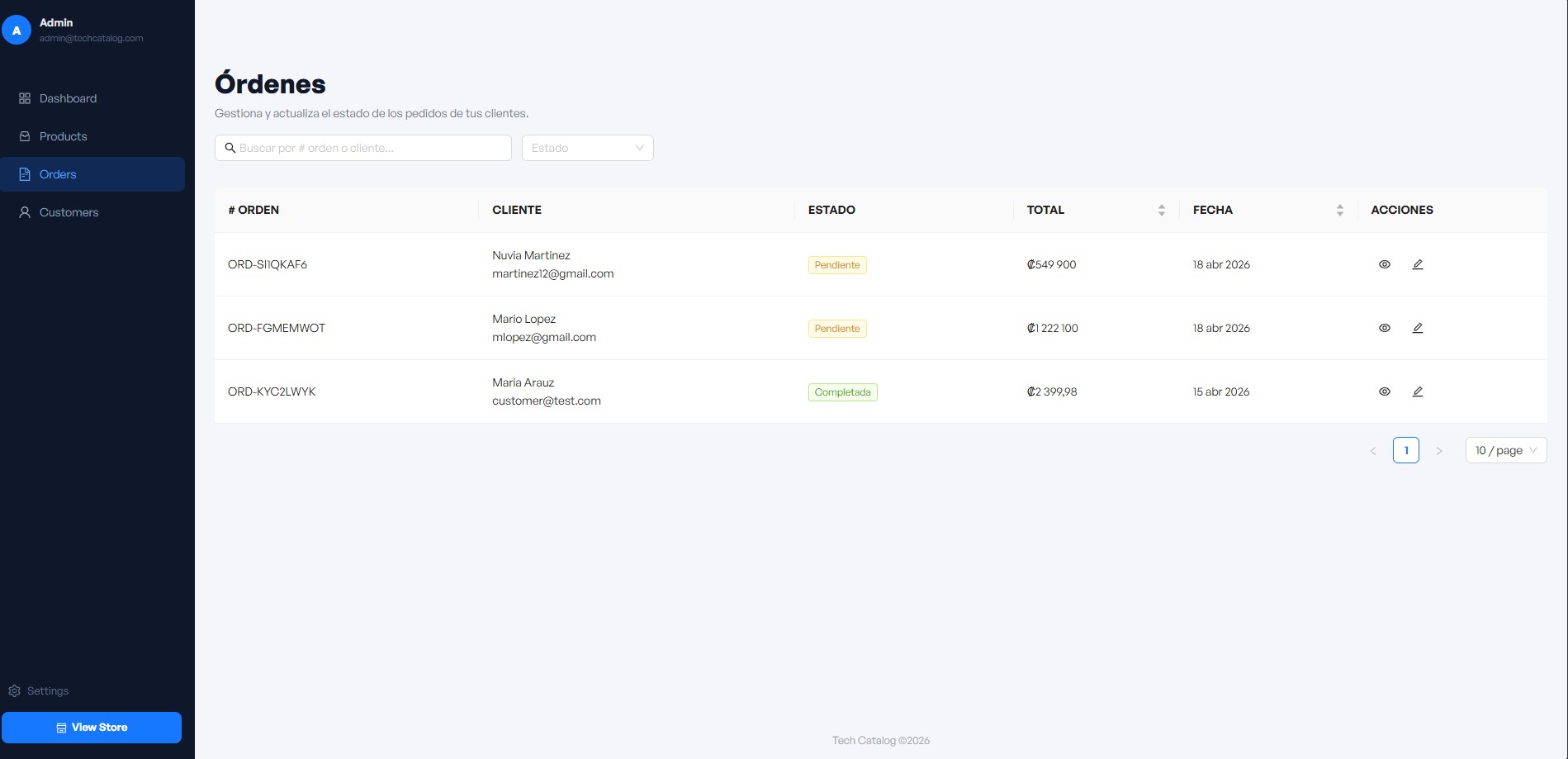 Capturas del catálogo de productos 5